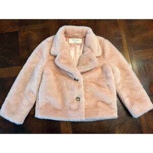 Blush Pink Sweet Republic Faux Fur Coat Size Small Cropped Teddy Jacket